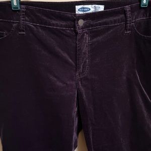 Old Navy Women Plus Size 16 High-Rise Rockstar Super Skinny Velvet Pants Purple
